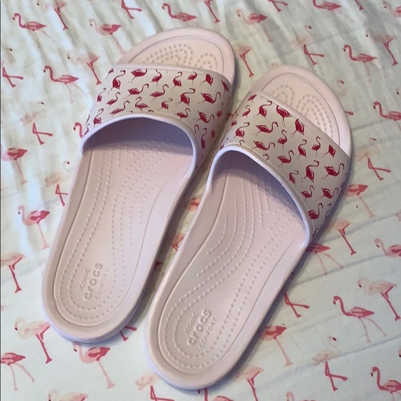 flamingo crocs flip flops